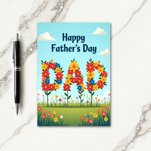 Floral Dad Fathers Day Card