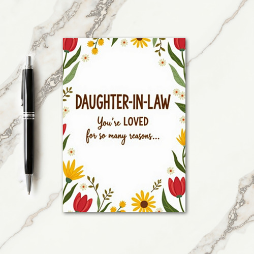 Floral Daughter In Law Love Card