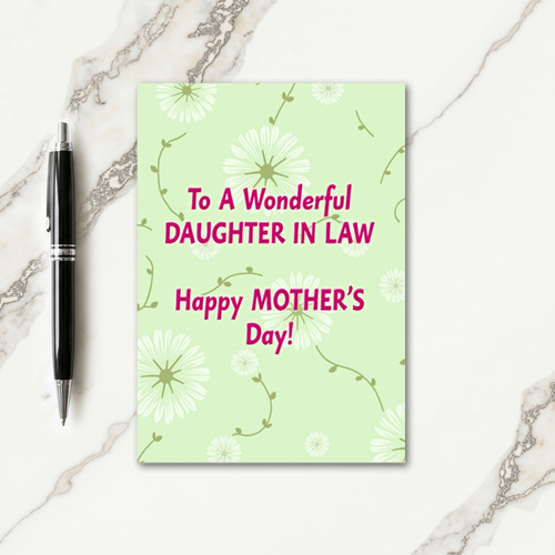 Floral Daughter In Law Mothers Day Card