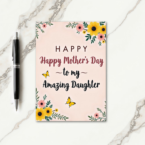 Floral Daughter Tribute Card