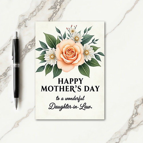 Floral Daughterinlaw Mothers Card