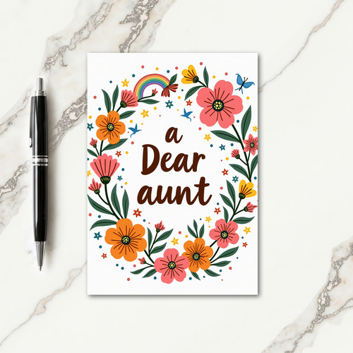 Floral Dear Aunt Day Card