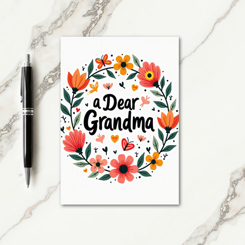 Floral Dear Grandma Card