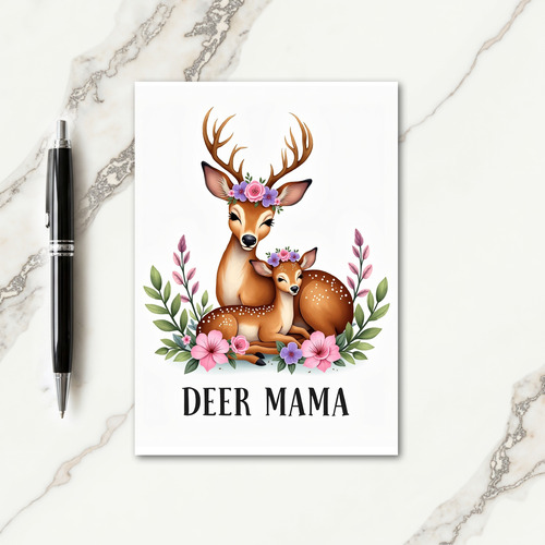 Floral Deer Mothers Day Card