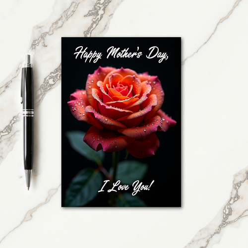 Floral Dewdrop Mothers Day Card
