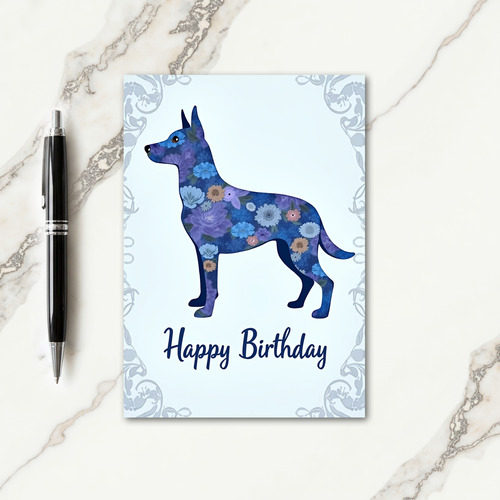 Floral Dog Birthday Wish Card