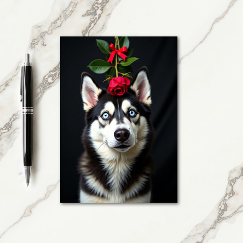 Floral Dog Christmas Card