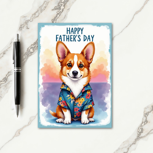 Floral Dog Fathers Day Card