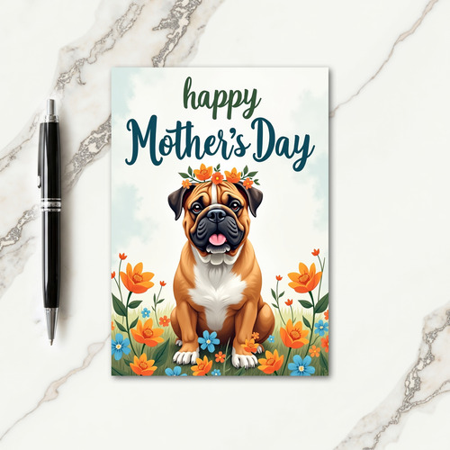 Floral Dog Friend Greeting Card