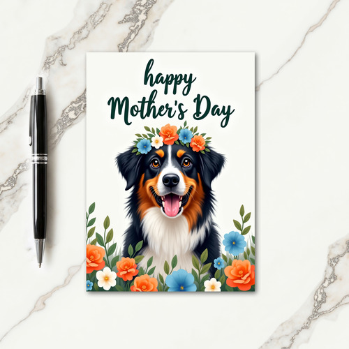 Floral Dog Mom Happy Card