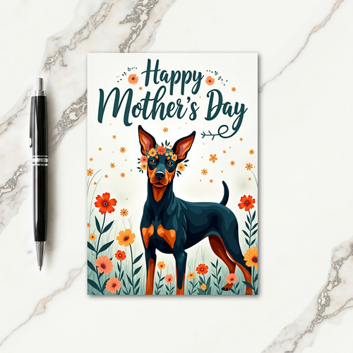 Floral Dog Mother Wish Card