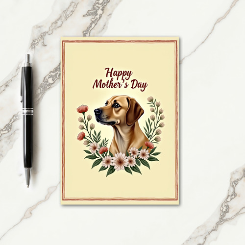 Floral Dog Mothers Day Celebration Card