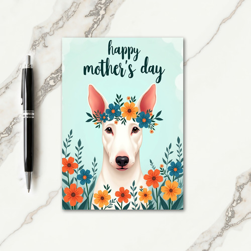 Floral Dog Portrait Greeting Card
