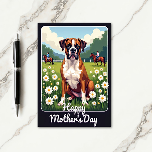 Floral Dog Portrait Mothers Day Card