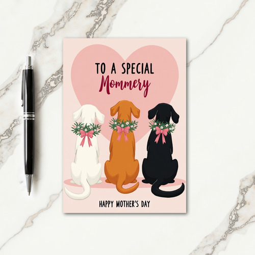 Floral Dogs Mothers Day Card