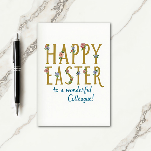 Floral Easter Colleague Card