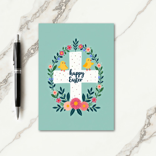 Floral Easter Cross Pattern Card