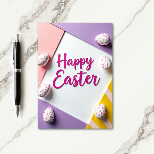 Floral Easter Egg Pattern Card