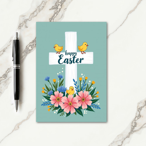 Floral Easter Scene Card