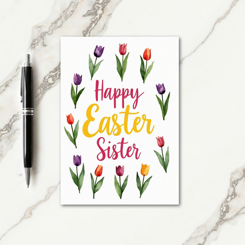 Floral Easter Sister Card