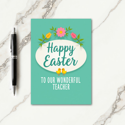 Floral Easter Teacher Card