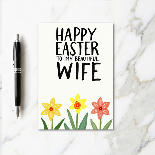 Floral Easter Wife Card