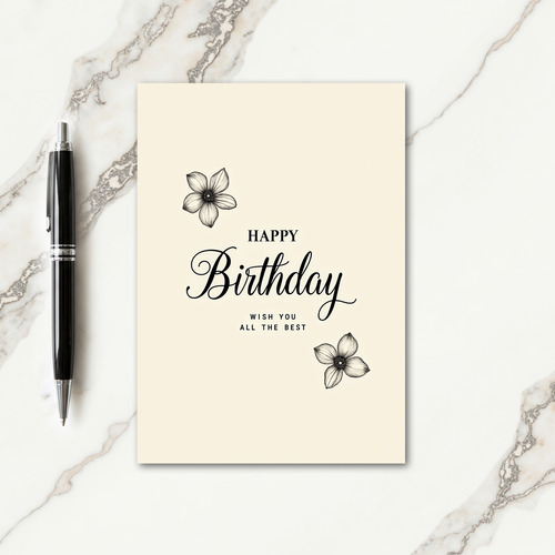 Floral Elegant Birthday Card