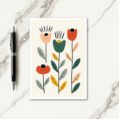 Floral Face Mothers Day Card