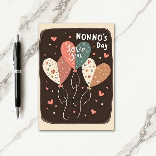 Floral Fathers Day Balloons Nonnos Card