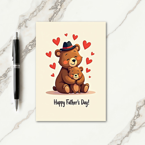 Floral Fathers Day Bears Card