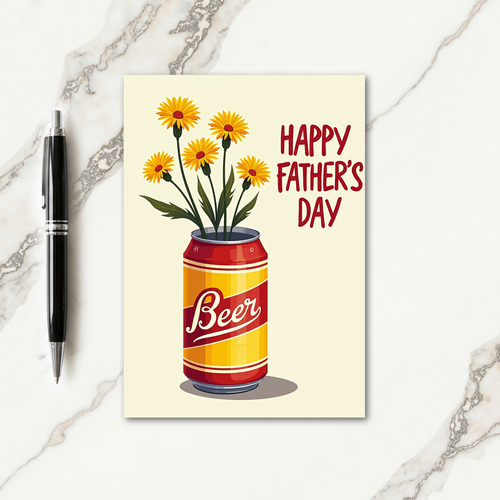 Floral Fathers Day Beer Holder Card