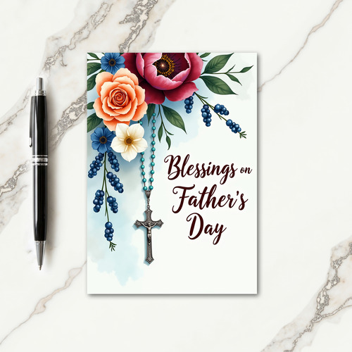 Floral Fathers Day Blessing Card