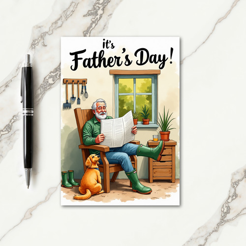 Floral Fathers Day Boots Card