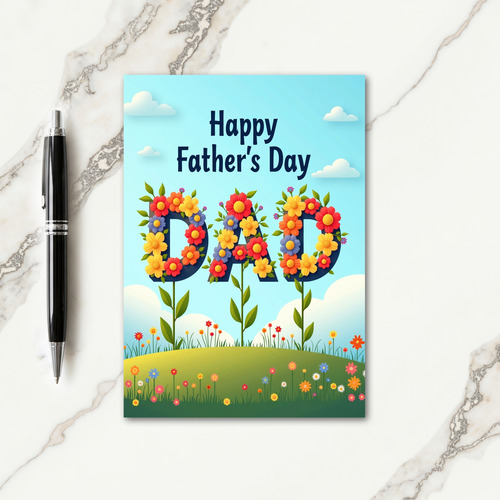 Floral Fathers Day Dad Card