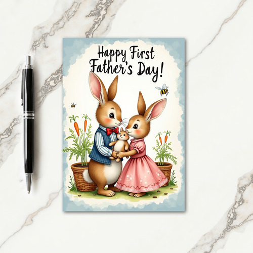 Floral Fathers Day Family Card