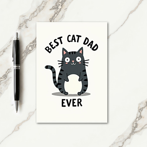 Floral Fathers Day Feline Card