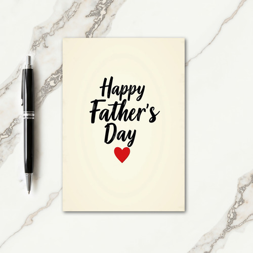Floral Fathers Day Heart Script Card