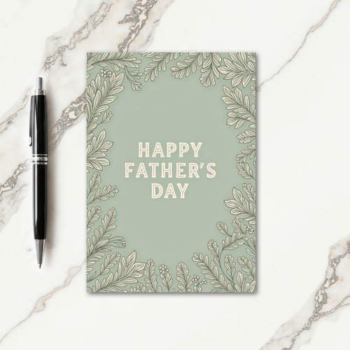 Floral Fathers Day Illustration Card