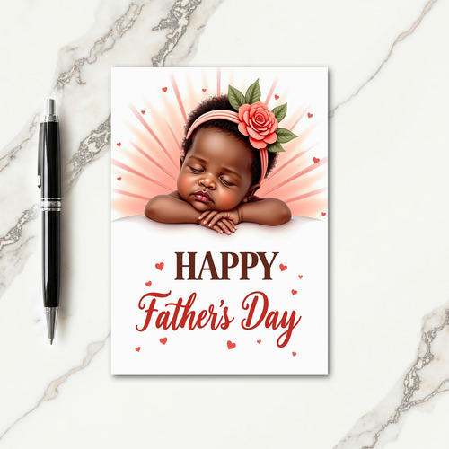 Floral Fathers Day Infant Portrait Card