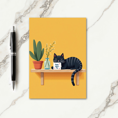 Floral Fathers Day Kitten Card