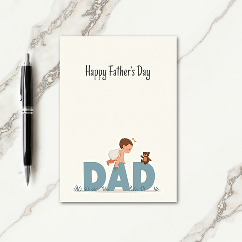 Floral Fathers Day Letter Art Card
