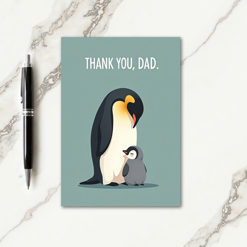 Floral Fathers Day Penguin Card
