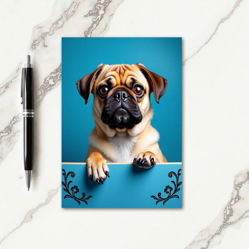 Floral Fathers Day Pet Portrait Card