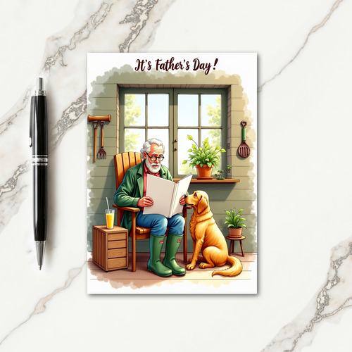 Floral Fathers Day Portrait Card