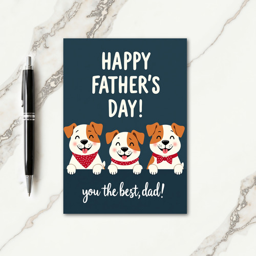 Floral Fathers Day Puppies Card