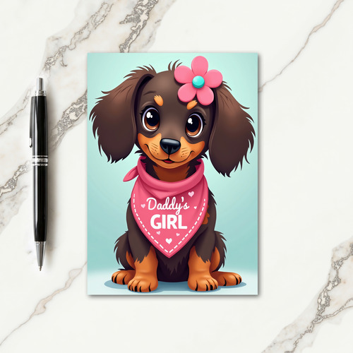 Floral Fathers Day Puppy Card