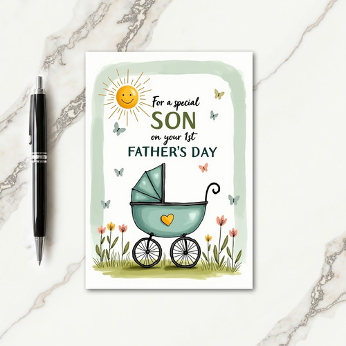 Floral Fathers Day Sun Art Card