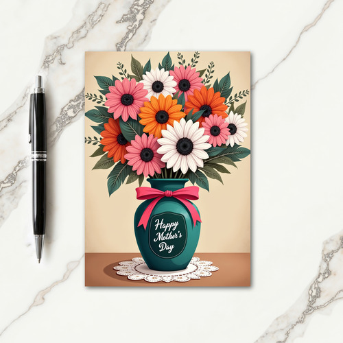 Floral Faux Gold Foil Mothers Day Card