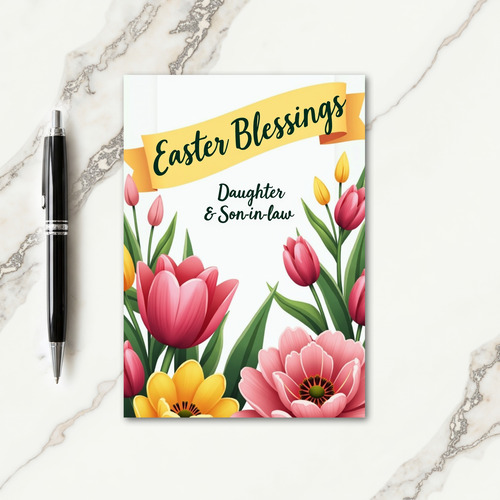 Floral Faux Gold Foil Spring Card