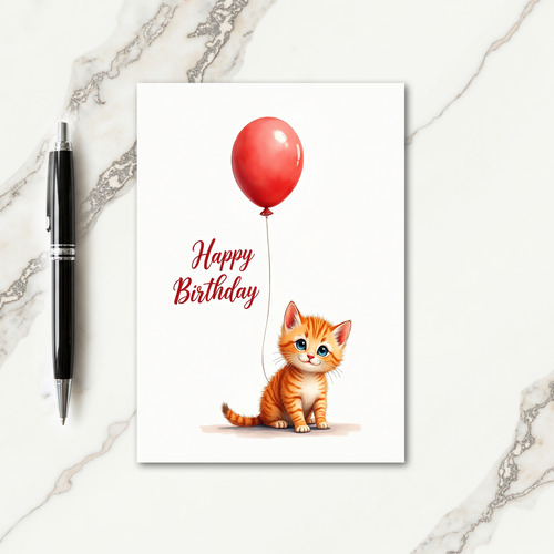Floral Feline Birthday Card